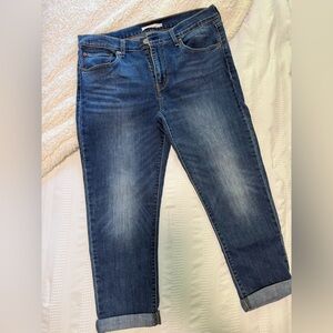 Levi's Women's Boyfriend Jeans in Deep Blue